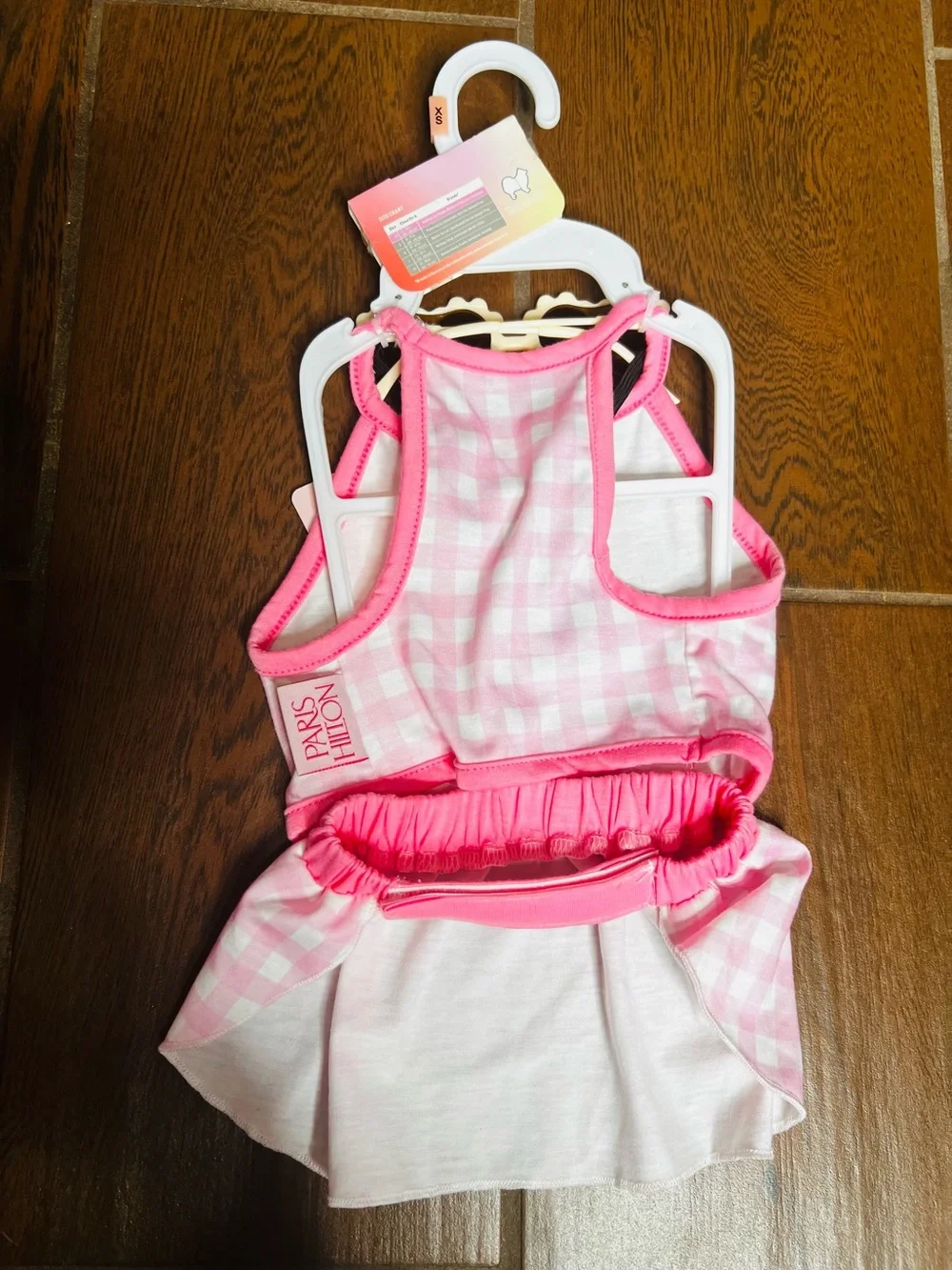 Paris Hilton Pet Apparel Dog Clothes Pink Gingham Set with Sunglasses XS